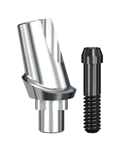 RePlant 15° Angled Contoured Titanium Abutment (5.0mmD Platformx1mmL Collar Height) - 1/Box
