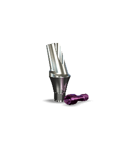 InterActive 15° Angled Contoured Titanium Abutment (4.7mmD Wx3.0mmD Platformx3mmL Collar H)-1/Box