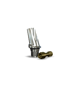 InterActive 15° Angled Contoured Ti Abutment Narrow (4.7mmD Wx3.4mmD Platformx1mmL Collar H)-1/Box