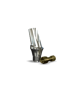 InterActive 15° Angled Contoured Ti Abutment Narrow (4.7mmD Wx3.4mmD Platformx2mmL Collar H)-1/Box
