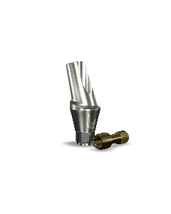 InterActive 15° Angled Contoured Ti Abutment Narrow (4.7mmD Wx3.4mmD Platformx3mmL Collar H)-1/Box